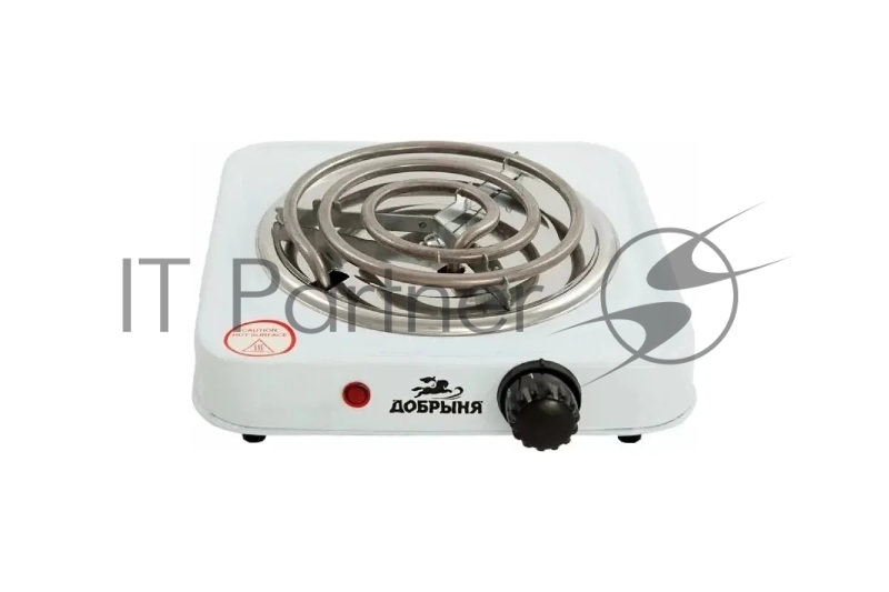 Плитка эл.(1 конф) Добрыня DO-2205W бел.(1000Вт) спираль x12 Мощность: 1000 ВтНапряжение 220 В, 50 Гц5 режимов нагреваДиаметр конфорки: 15 смЗащита от перегреваСветовой индикатор работыРезиновые ножки