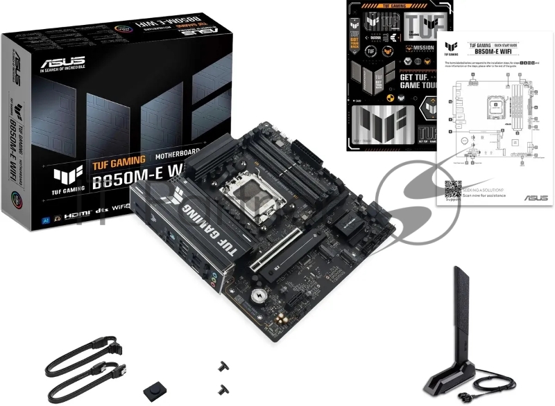 Материнская плата Asus TUF GAMING B850M-E WIFI SocketAM5 AMD B850 4xDDR5 mATX AC`97 8ch(7.1) 2.5Gg RAID+HDMI+DP