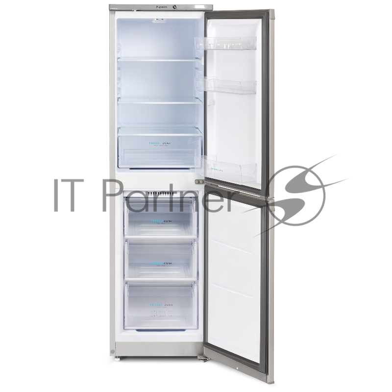 Холодильник Бирюса M420 металлик двухкамерный 125/80л морозилка снизу