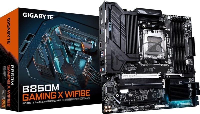 Материнская плата Gigabyte B850M GAMING X WIFI6E/WF6E, Socket AM5, AMD B850, 4xDDR5, 4xSATA, 2xM.2, 1xPCI-E 5.0 x16, 1xPCI-E 3.0 x4, 1xHDMI, 2xDP, 1x 2.5Gb LAN, 1xUSB-C 3.2 Gen 2, 1xUSB-A 3.2 Gen 2, 2xUSB-A 3.2 Gen 1, 4xUSB-A 2.0, 3x3.5 мм, 7.1, Micr