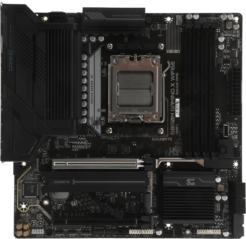 Материнская плата Gigabyte B850M GAMING X WIFI6E/WF6E, Socket AM5, AMD B850, 4xDDR5, 4xSATA, 2xM.2, 1xPCI-E 5.0 x16, 1xPCI-E 3.0 x4, 1xHDMI, 2xDP, 1x 2.5Gb LAN, 1xUSB-C 3.2 Gen 2, 1xUSB-A 3.2 Gen 2, 2xUSB-A 3.2 Gen 1, 4xUSB-A 2.0, 3x3.5 мм, 7.1, Micr