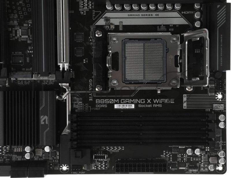 Материнская плата Gigabyte B850M GAMING X WIFI6E/WF6E, Socket AM5, AMD B850, 4xDDR5, 4xSATA, 2xM.2, 1xPCI-E 5.0 x16, 1xPCI-E 3.0 x4, 1xHDMI, 2xDP, 1x 2.5Gb LAN, 1xUSB-C 3.2 Gen 2, 1xUSB-A 3.2 Gen 2, 2xUSB-A 3.2 Gen 1, 4xUSB-A 2.0, 3x3.5 мм, 7.1, Micr