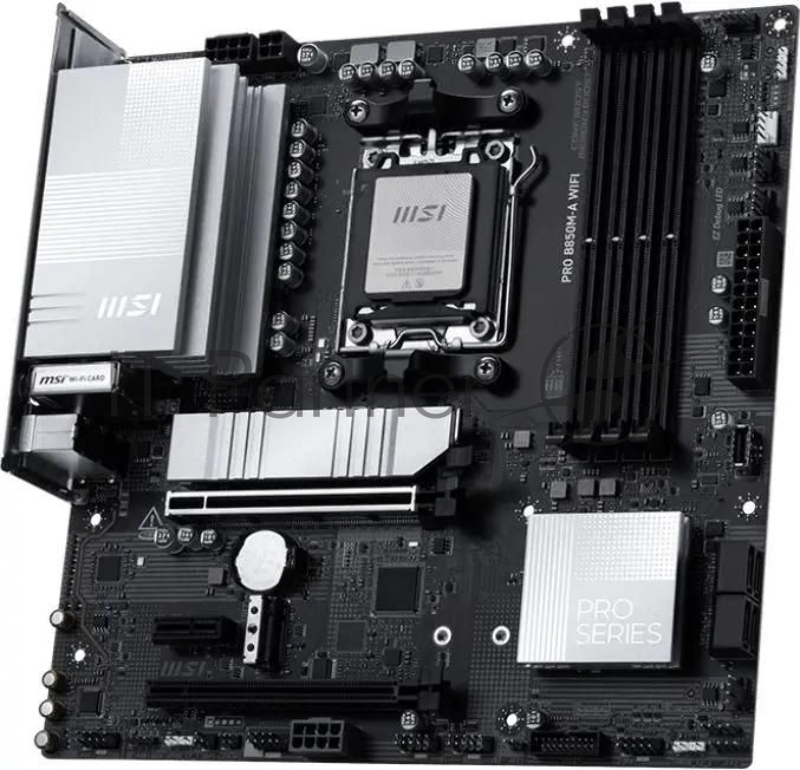 Материнская плата MSI PRO B850M-A WIFI SocketAM5 AMD B850 4xDDR5 mATX AC`97 8ch(7.1) 5Gigabit RAID+HDMI+DP