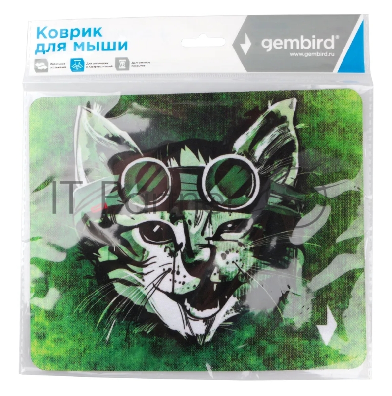 Коврик для мыши Gembird MP-ART18, хитрый кот, 250х200х2мм, ткань+резина, пакет