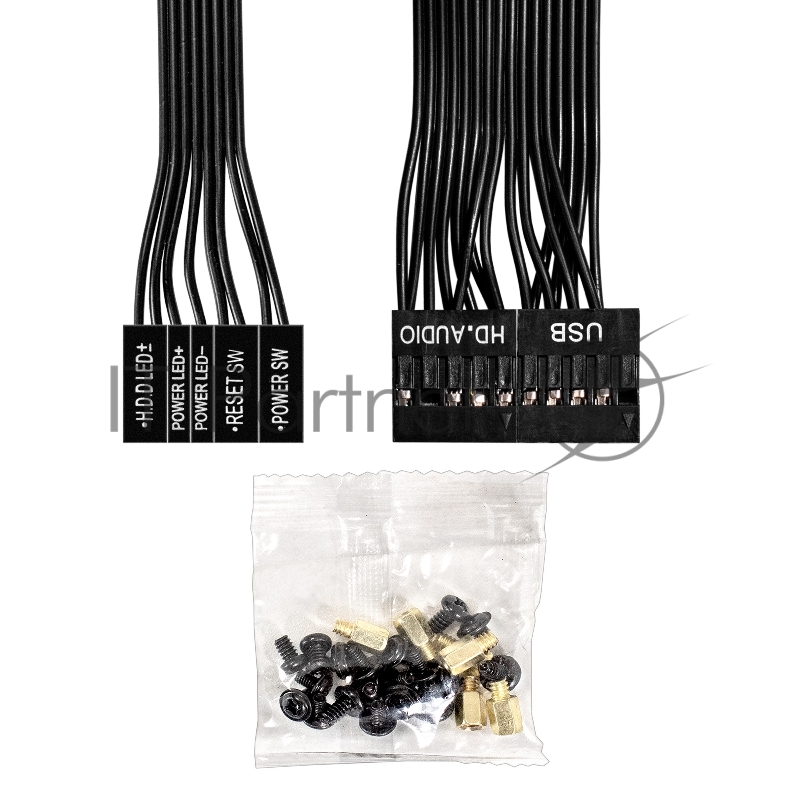 Корпус Miditower ExeGate AA-443-AA350 (ATX, AA350 8 см, 2*USB+HD Audio, черный)