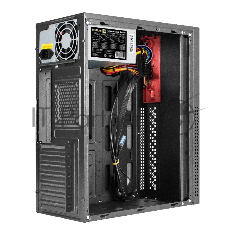 Корпус Miditower ExeGate AA-443U-AA400 (ATX, AA400 8 см, 2*USB+1*USB3.0+HD Audio, черный)