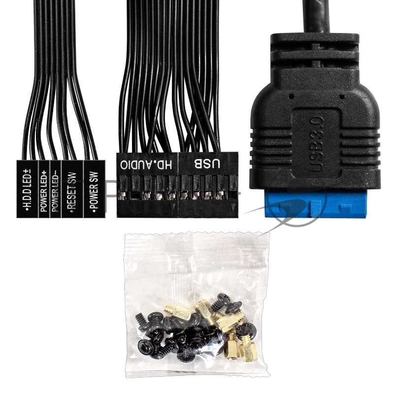 Корпус Miditower ExeGate AA-443U-AA500 (ATX, AA500 8 см, 2*USB+1*USB3.0+HD Audio, черный)