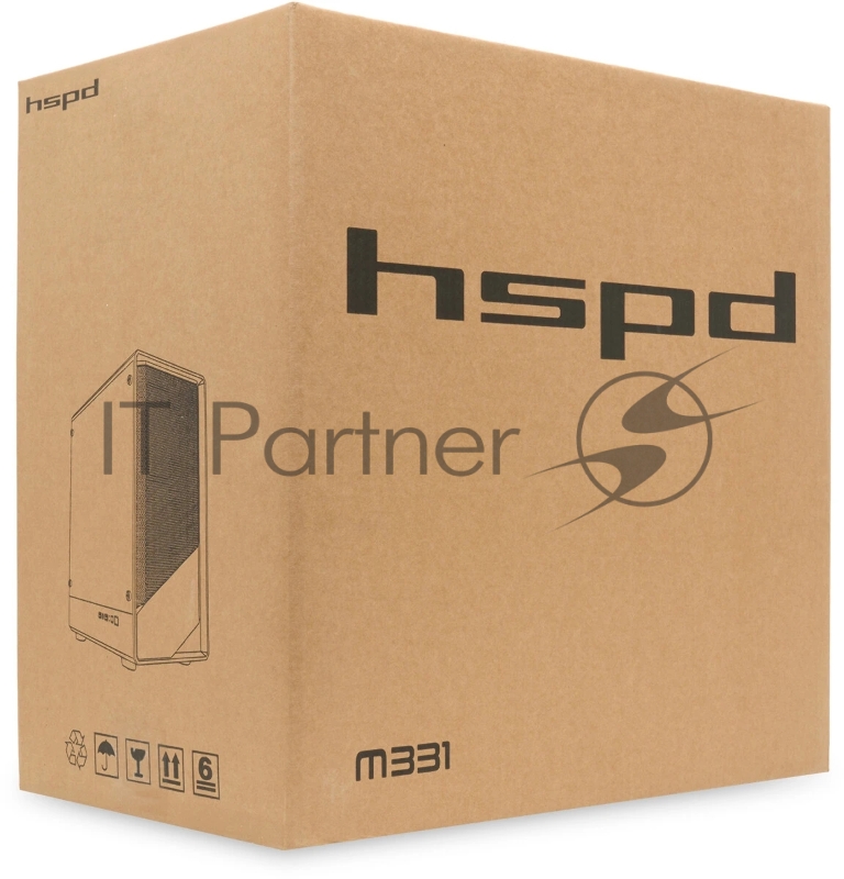 Корпус без блока питания HSPD M331, Mesh Mini-tower, Black, TG, 0.4 SPCC, no fans mATX, mITX 175/329/170mm 1x2.5, 2x3.5, 4xPCI 1xUSB-A 3.0, 1xUSB-A 1.0 370x220x408mm