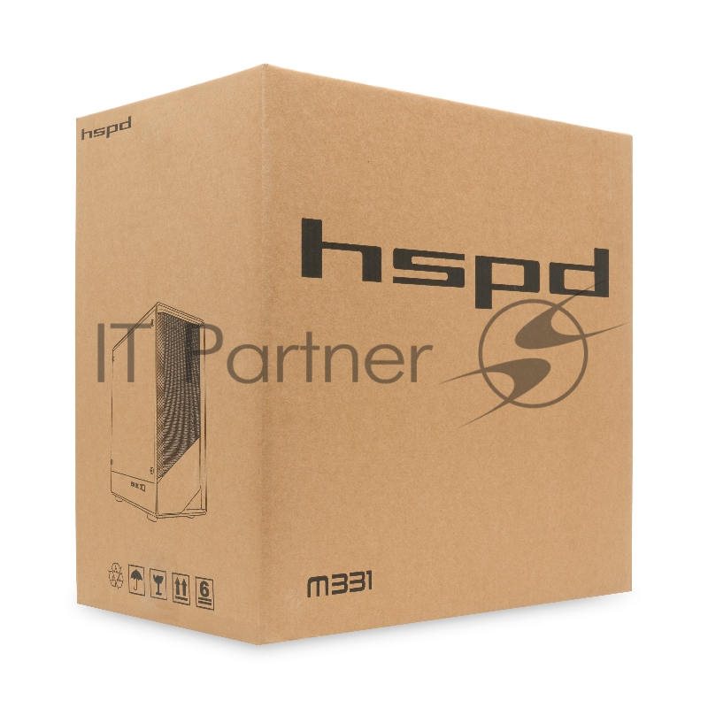 Корпус без блока питания HSPD M331, Mesh Mini-tower, Black, TG, 0.4 SPCC, no fans mATX, mITX 175/329/170mm 1x2.5, 2x3.5, 4xPCI 1xUSB-A 3.0, 1xUSB-A 1.0 370x220x408mm
