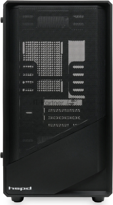 Корпус без блока питания HSPD M331, Mesh Mini-tower, Black, TG, 0.4 SPCC, no fans mATX, mITX 175/329/170mm 1x2.5, 2x3.5, 4xPCI 1xUSB-A 3.0, 1xUSB-A 1.0 370x220x408mm