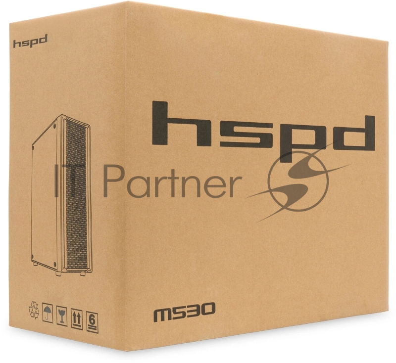Корпус без блока питания HSPD M530, Mesh Mid Tower, Black, TG, 0.4 SPCC, no fans ATX, mATX, mITX 155/290/200mm 2x2.5, 2x3.5, 7xPCI 1xUSB-A 3.0, 2xUSB-A 1.0 335x193x445mm