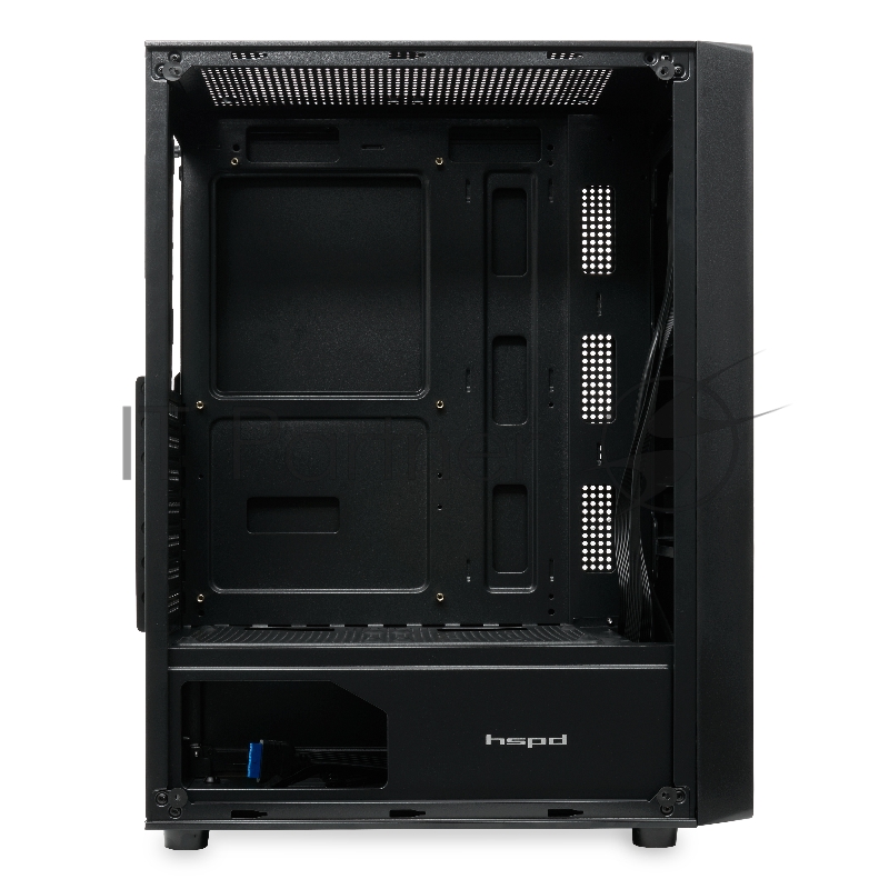 Корпус без блока питания HSPD M530, Mesh Mid Tower, Black, TG, 0.4 SPCC, no fans ATX, mATX, mITX 155/290/200mm 2x2.5, 2x3.5, 7xPCI 1xUSB-A 3.0, 2xUSB-A 1.0 335x193x445mm