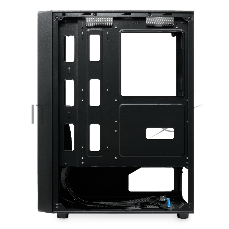 Корпус без блока питания HSPD M530, Mesh Mid Tower, Black, TG, 0.4 SPCC, no fans ATX, mATX, mITX 155/290/200mm 2x2.5, 2x3.5, 7xPCI 1xUSB-A 3.0, 2xUSB-A 1.0 335x193x445mm
