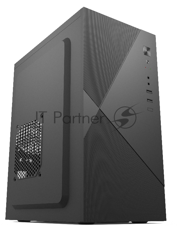 Корпус с блоком питания 450Вт. Case Forza mATX, 450W, 2xUSB2.0, Black, w/o FAN, 8 cm fan PSU, power cord