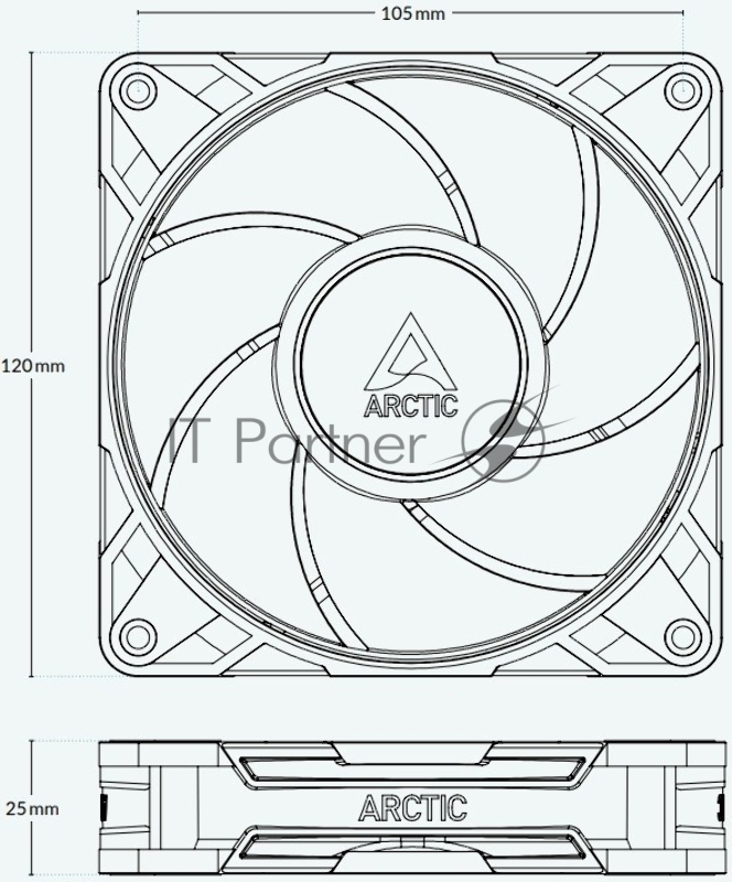 Вентилятор корпусной ARCTIC P12 Pro PST - retail (ACFAN00306A)