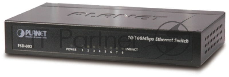 Коммутатор PLANET Technology FSD-803 8-Port 10/100Mbps Fast Ethernet Switch, Metal