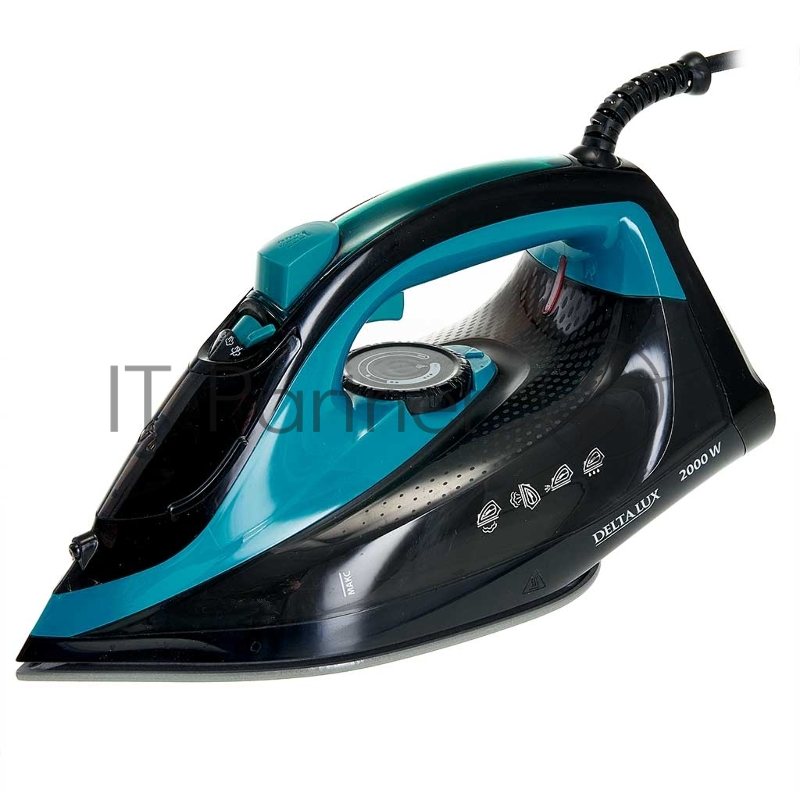 Утюг DELTA LUX DE-3000 черный с бирюзовым