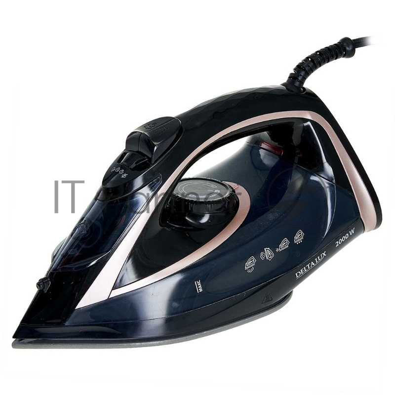 Утюг DELTA LUX DE-3001 черный с бронзовым