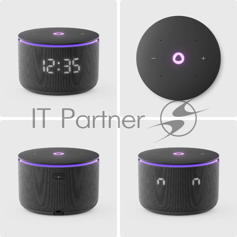 Умная колонка Яндекс Станция Мини 3 Про с Алисой, Zigbee, черный, YNDX-00059BLK