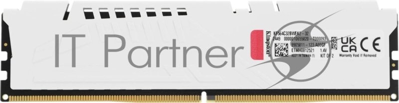 Модуль памяти Kingston FURY Beast White EXPO CL32 DDR5 DIMM 32Gb PC51200, 6400Mhz, (Kit of 2) (KF564C32BWEK2-32)