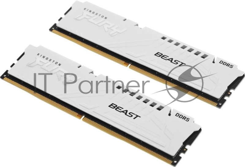 Модуль памяти DDR 5 DIMM 64Gb PC51200, 6400Mhz, Kingston FURY Beast White EXPO CL32 (Kit of 2) (KF564C32BBEK2-64)