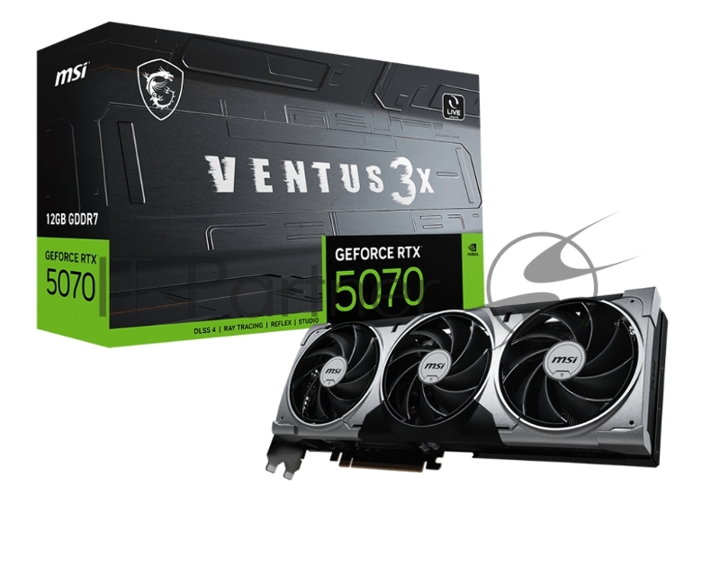 Видеокарта MSI PCI-E 5.0 RTX 5070 12G VENTUS 3X NVIDIA GeForce RTX 5070 12Gb 192bit GDDR7 2542/28000 HDMIx1 DPx3 HDCP Ret