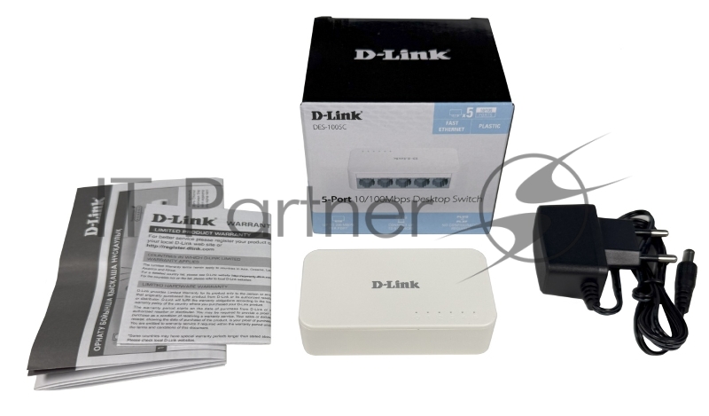Коммутатор D-Link DES-1005C Unmanaged Switch 5x100Base-TX, plastic case