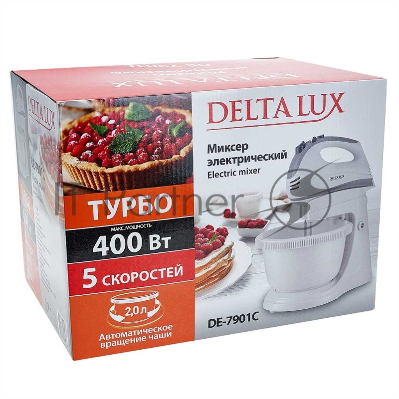 Миксер DELTA LUX DE-7901C белый с серым