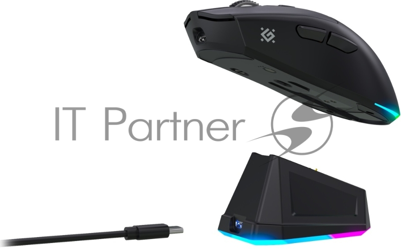 Мышь беспроводная Defender Bluetooth/2.4G/пров игровая 6кн 1600dpi RGB черн. Starlight GM-186 52186