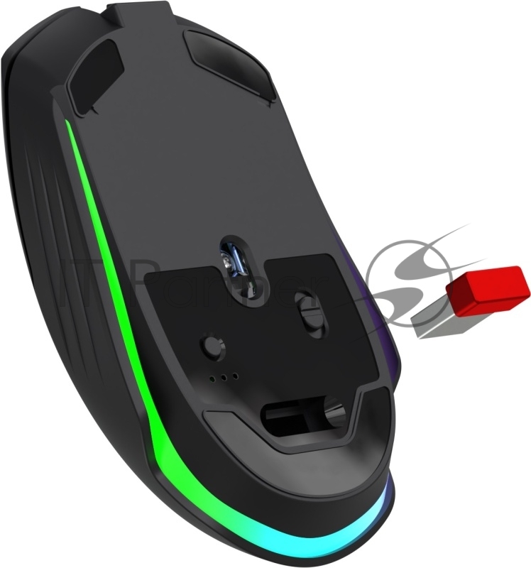 Мышь беспроводная Defender Bluetooth/2.4G/пров игровая 7кн. 7200dpi RGB черн. Whisper GM-209 52209