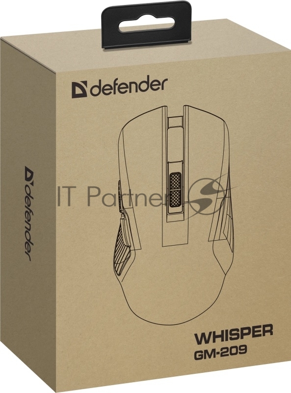 Мышь беспроводная Defender Bluetooth/2.4G/пров игровая 7кн. 7200dpi RGB черн. Whisper GM-209 52209