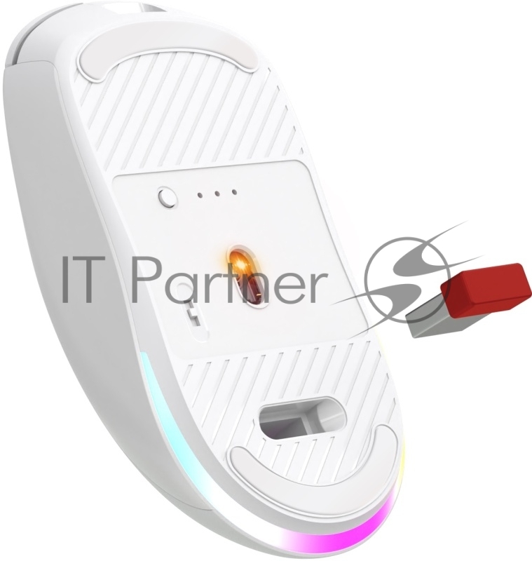 Мышь беспроводная Defender Bluetooth/2.4G/провод. игровая 6кн. 7200dpi RGB белый Stone GM-551 52554