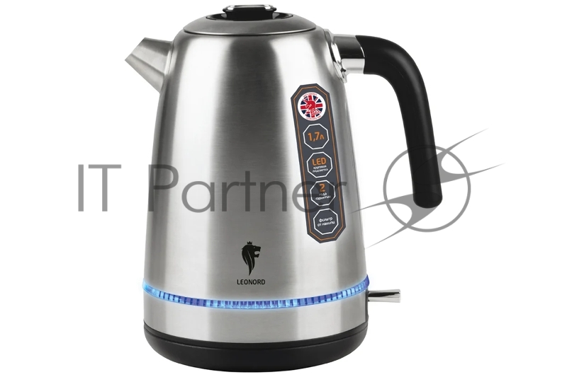 Чайник электрический LEONORD LE-1502 1,7 л, 2200 Вт, нержавейка, стальной