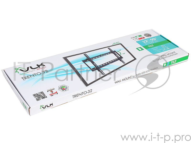 Кронштейн VLK TRENTO-32 черный 32-90 фиксированный от стены 25мм VESA 600х400мм до 50кг