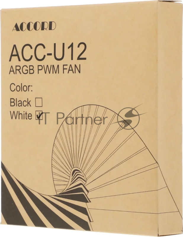 Вентилятор для корпуса Accord ACC-U12 ARGB 120х120x25 белый 4-pin 27дБ (ACC-U12 ARGB WHITE) brown box
