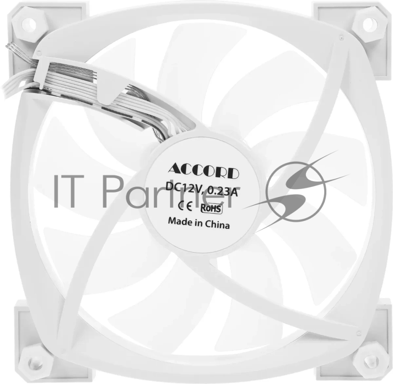 Вентилятор для корпуса Accord ACC-U12 ARGB 120х120x25 белый 4-pin 27дБ (ACC-U12 ARGB WHITE) brown box