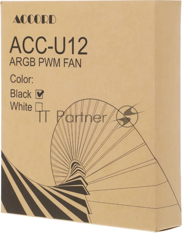 Вентилятор для корпуса Accord ACC-U12 ARGB 120х120x25 черный 4-pin 27дБ (ACC-U12 ARGB BLACK) brown box
