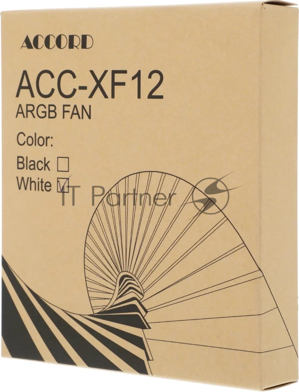 Вентилятор для корпуса Accord ACC-XF12 ARGB 120х120x25 белый 3-pin 23.7дБ (ACC-XF12 ARGB WHITE) brown box