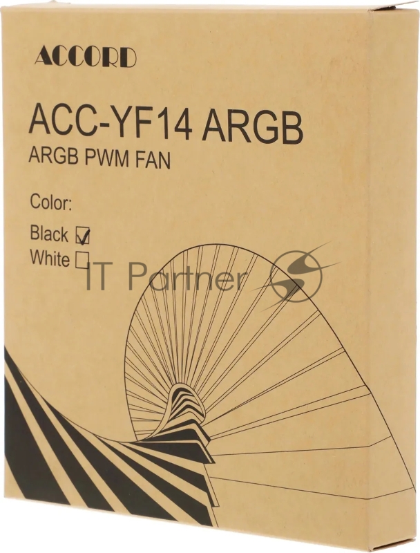 Вентилятор для корпуса Accord ACC-YF14 ARGB 140х140x25 черный 4-pin (ACC-YF14 ARGB BLACK) brown box