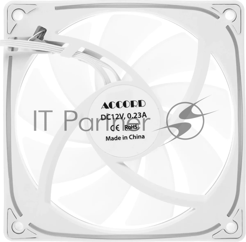 Вентилятор для корпуса Accord ACC-YH12 ARGB 120х120x25 белый 4-pin 27дБ (ACC-YH12 ARGB WHITE) brown box