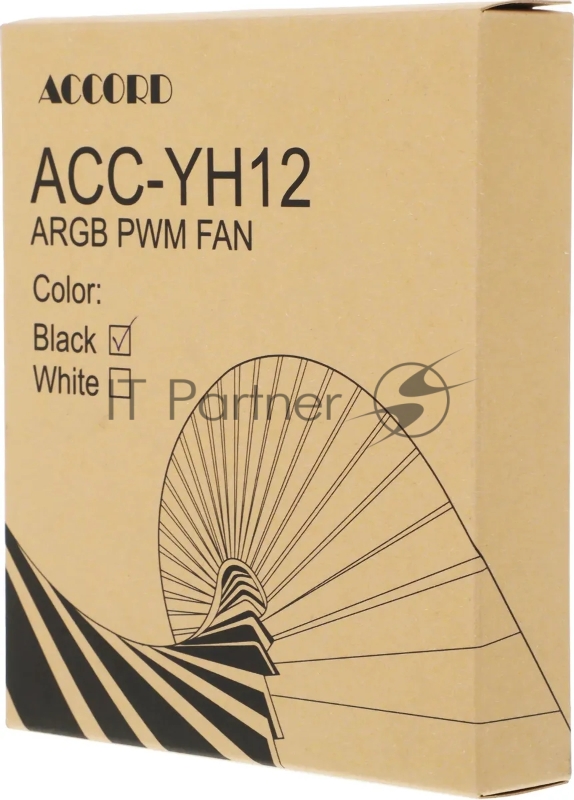 Вентилятор для корпуса Accord ACC-YH12 ARGB 120х120x25 черный 4-pin 27дБ (ACC-YH12 ARGB BLACK) brown box