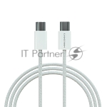 Кабель MORE CHOICE (4620202550361) K75a нейлон USB 3.0A PD 60W для Type-C Type-C 1м White
