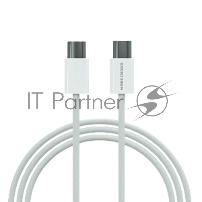 Кабель MORE CHOICE (4620202550392) K77a нейлон USB 3.0A PD 100W для Type-C Type-C 2м White