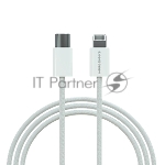 Кабель MORE CHOICE (4620202550408) K73i USB 3.0A PD 20W для Lighting 8-pin Type-C - нейлон 1м White