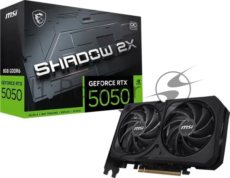 Видеокарта MSI PCI-E 5.0 RTX 5050 8G SHADOW 2X OC NVIDIA GeForce RTX 5050 8Gb 128bit GDDR7 2497/28000 HDMIx1 DPx3 HDCP Ret