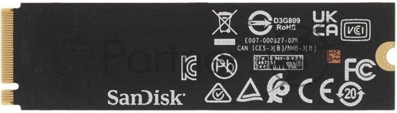 Твердотельный накопитель Western Digital Black SSD SN7100 M2.2280 PCIe 4.0 500Gb, 6800MBs/5000MBs, TBW 300, WDS500G4X0E, 1 year