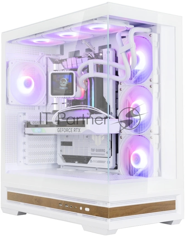 Корпус ZALMAN P40 NAMU, ATX, WHITE, WINDOW, WOODEN ELEMENTS, 2xCombo(2.5” or 3.5”), 1xUSB TYPE-C, 2xUSB3.0, SIDE 3x120mm ARGB, REAR 1x120mm ARGB