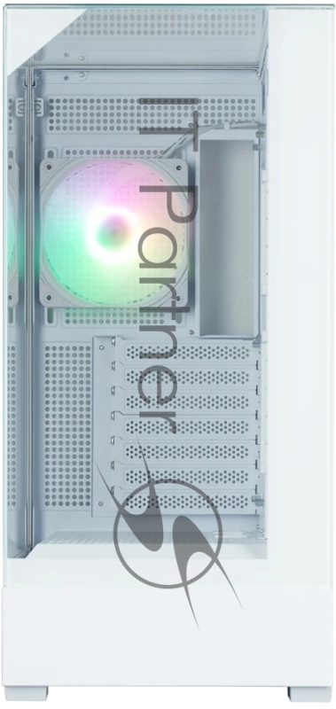 Корпус ZALMAN P40 Prism Plus, ATX, WHITE, WINDOW, 3xCombo (3.5 or 2.5), 1xUSB TYPE-C, 2xUSB3.0, SIDE 3x120mm ARGB, REAR 1x120mm ARGB