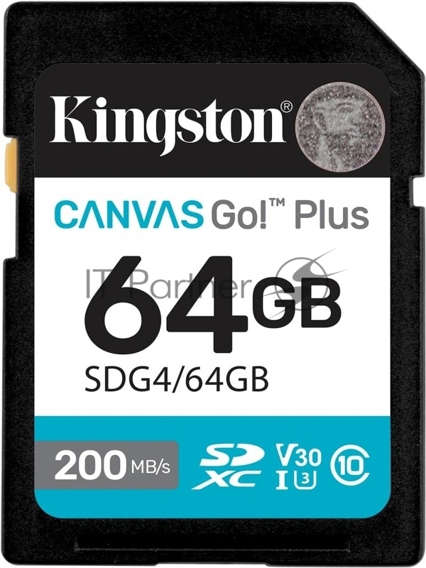 Флеш карта SDXC 64GB Kingston SDG4/64GB Canvas Go! Plus w/o adapter