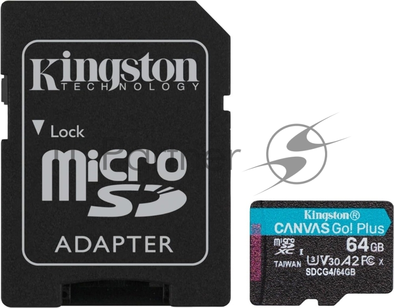 Флеш карта microSDXC 64GB Kingston SDCG4/64GB Canvas Go! Plus + adapter